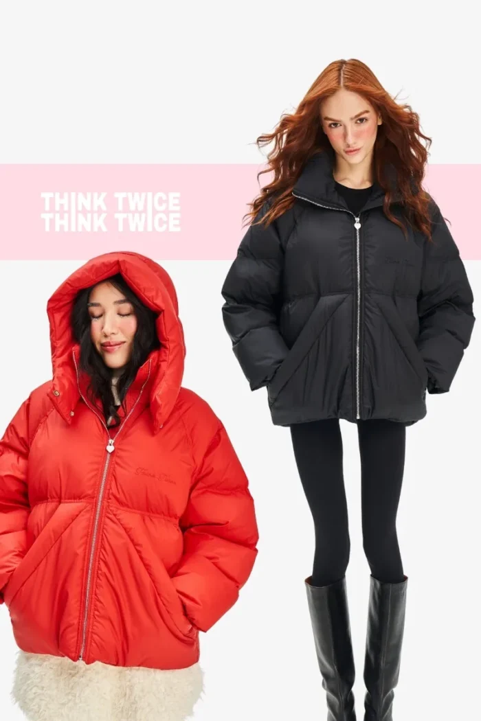 Подовжений пуховик "Zip-hoodie"