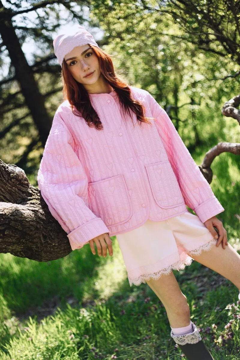 liner jacket pink